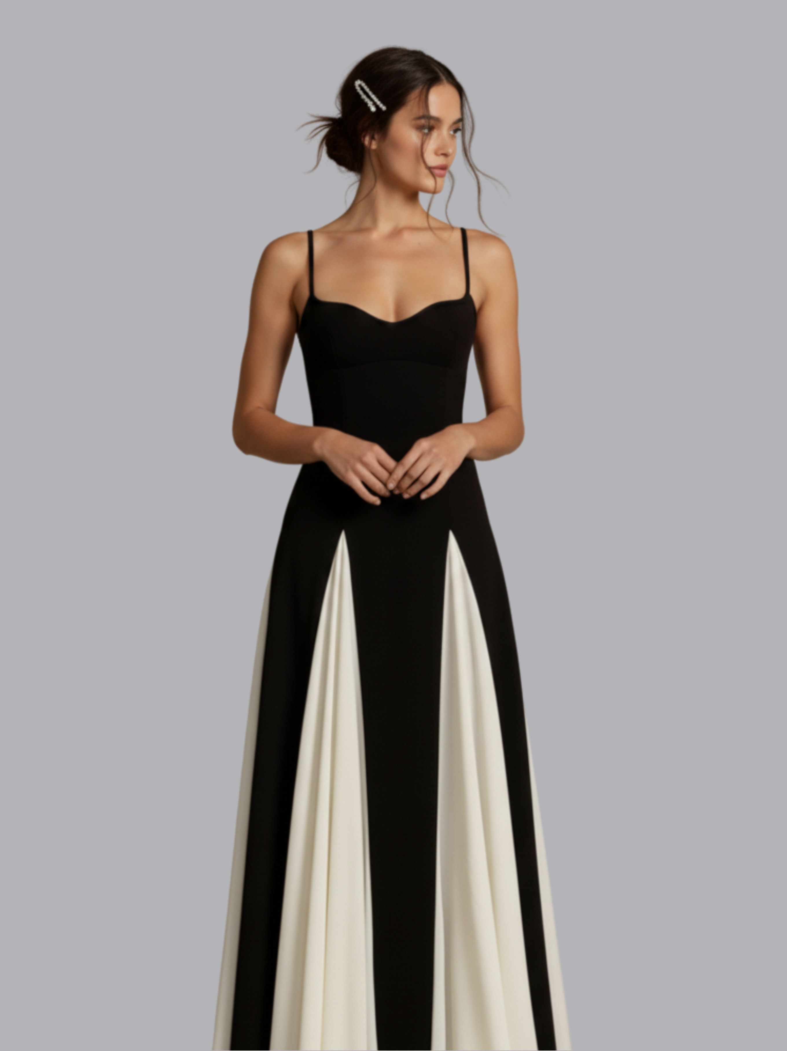 Colorblock Patchwork A-Line Maxi Dress