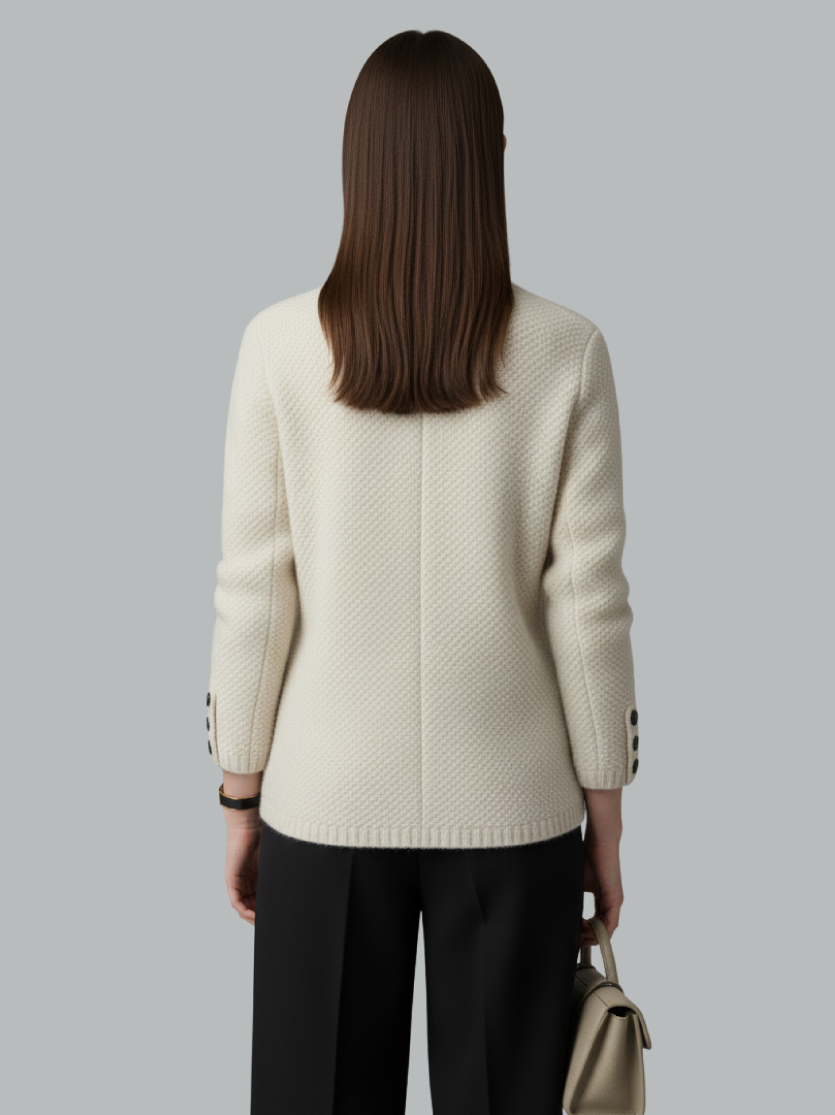 Chunky Knit Wool Blend Cardigan