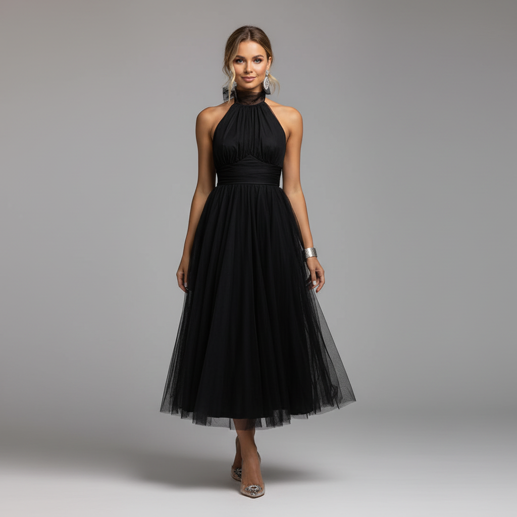 Ethereal Tulle Halter Gown