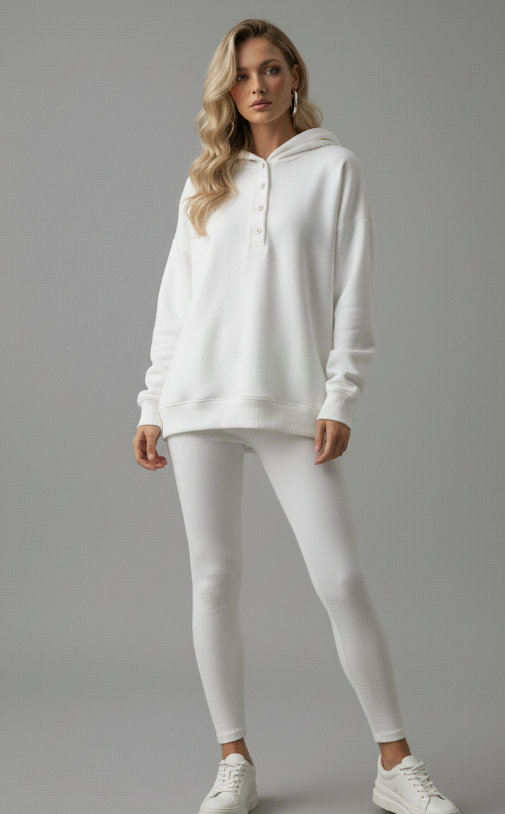 Crop Top, Hoodie and Fitted Leggings Set