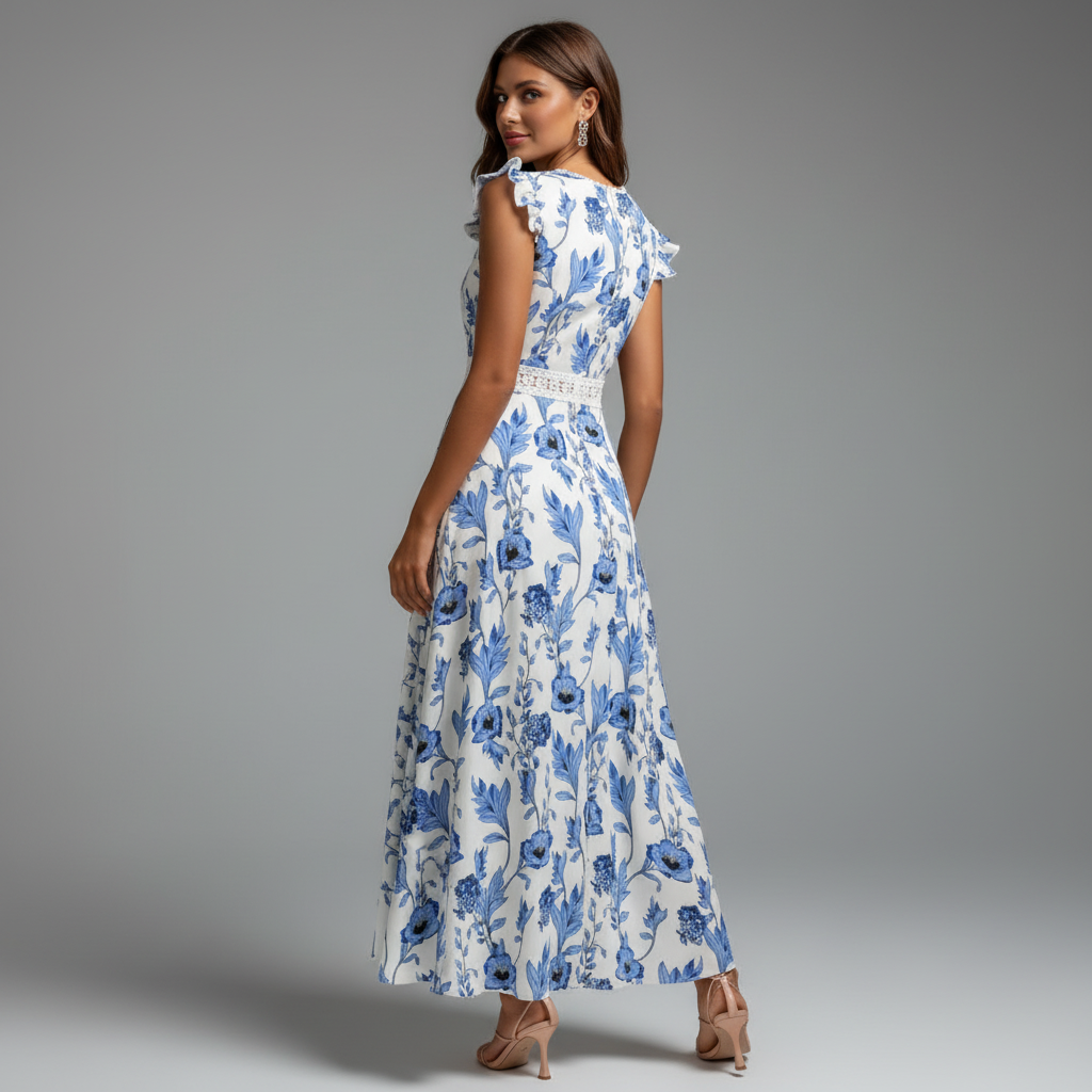 Floral Belted Midi Dress