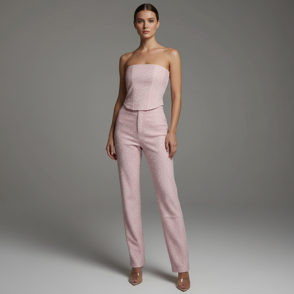 Sequin Denim Crop Set