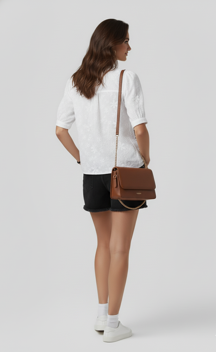 Elegant White Floral Blouse