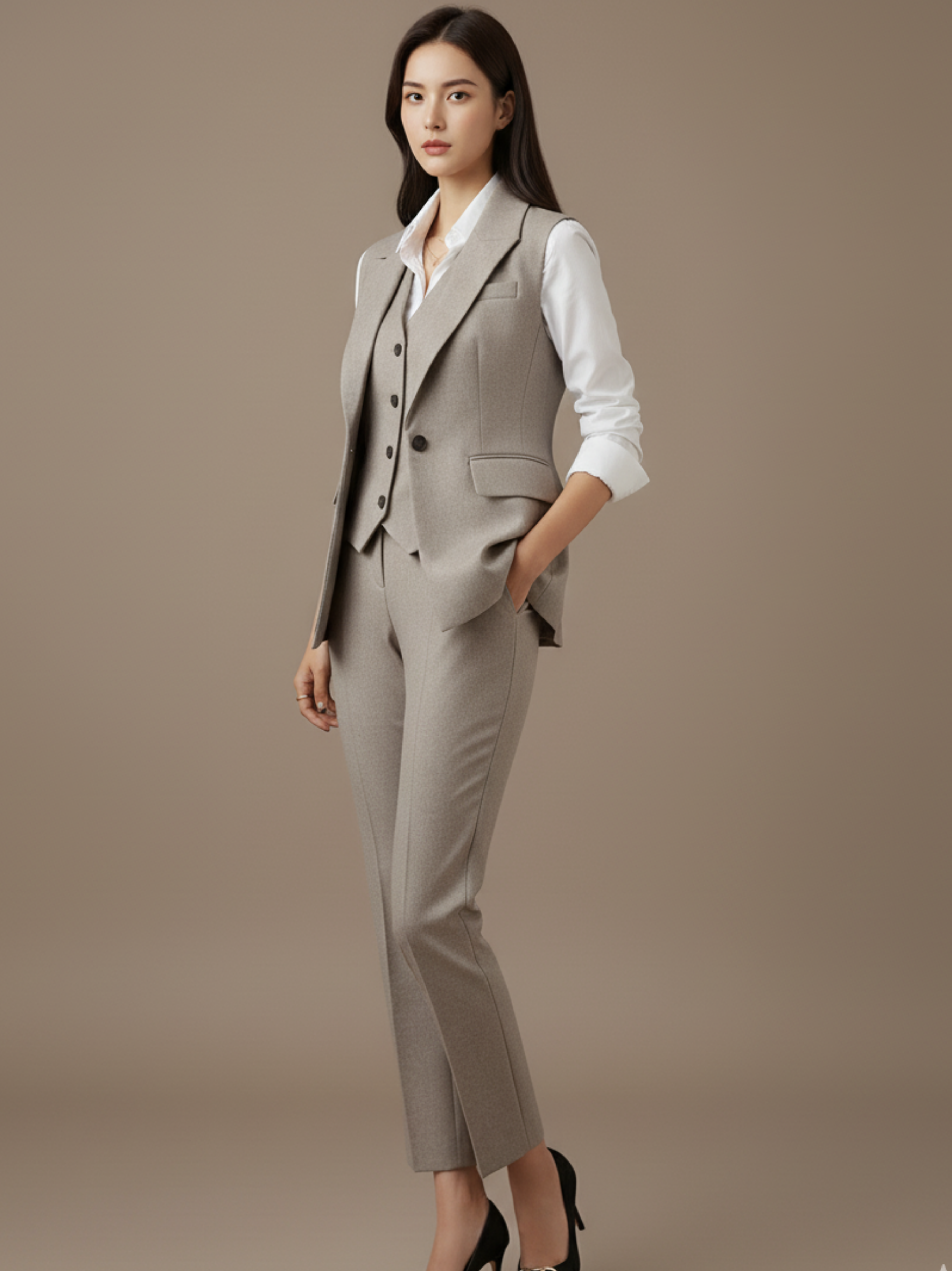 Tailored Blazer, Vest and Trousers Set