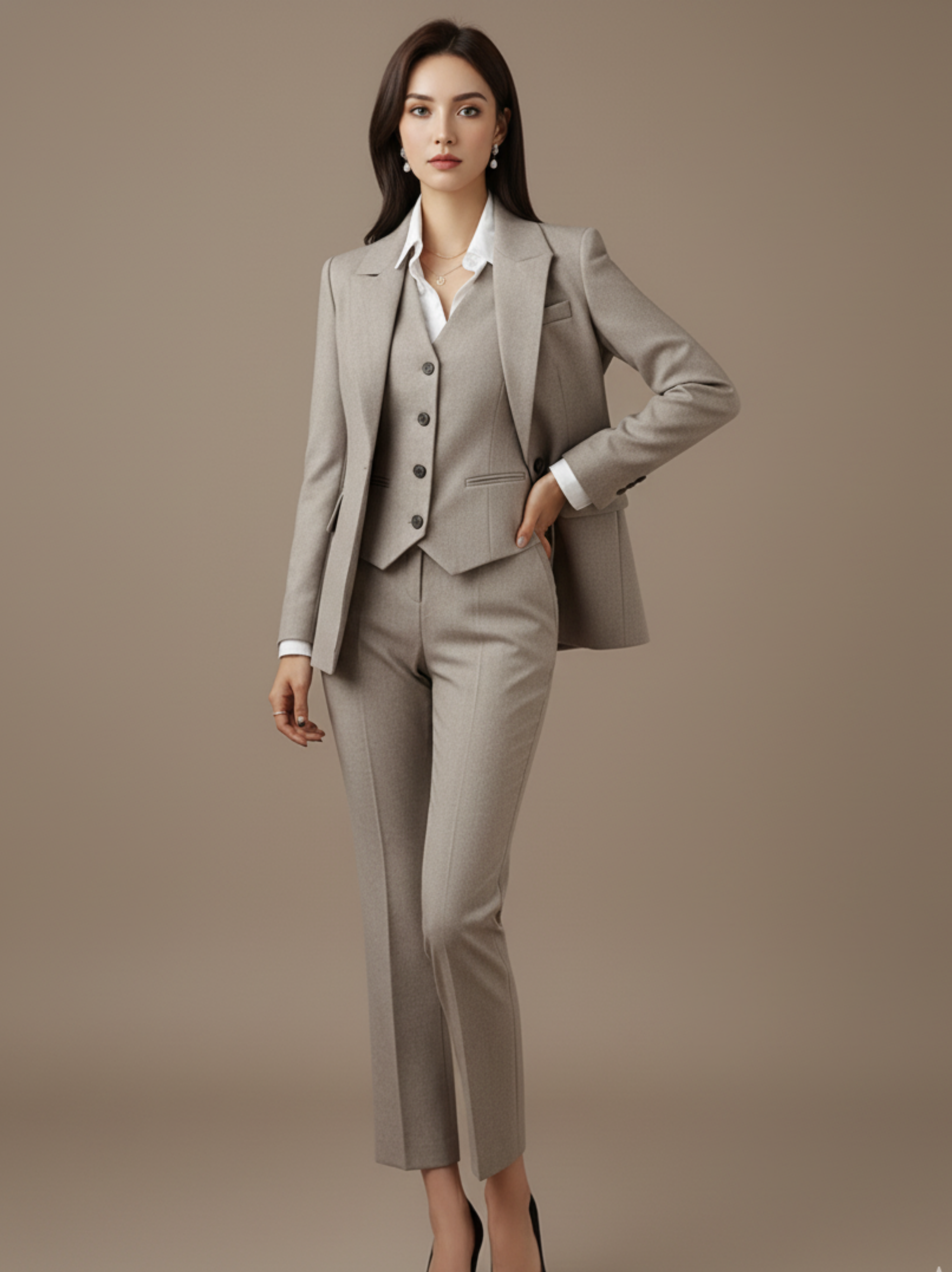Tailored Blazer, Vest and Trousers Set