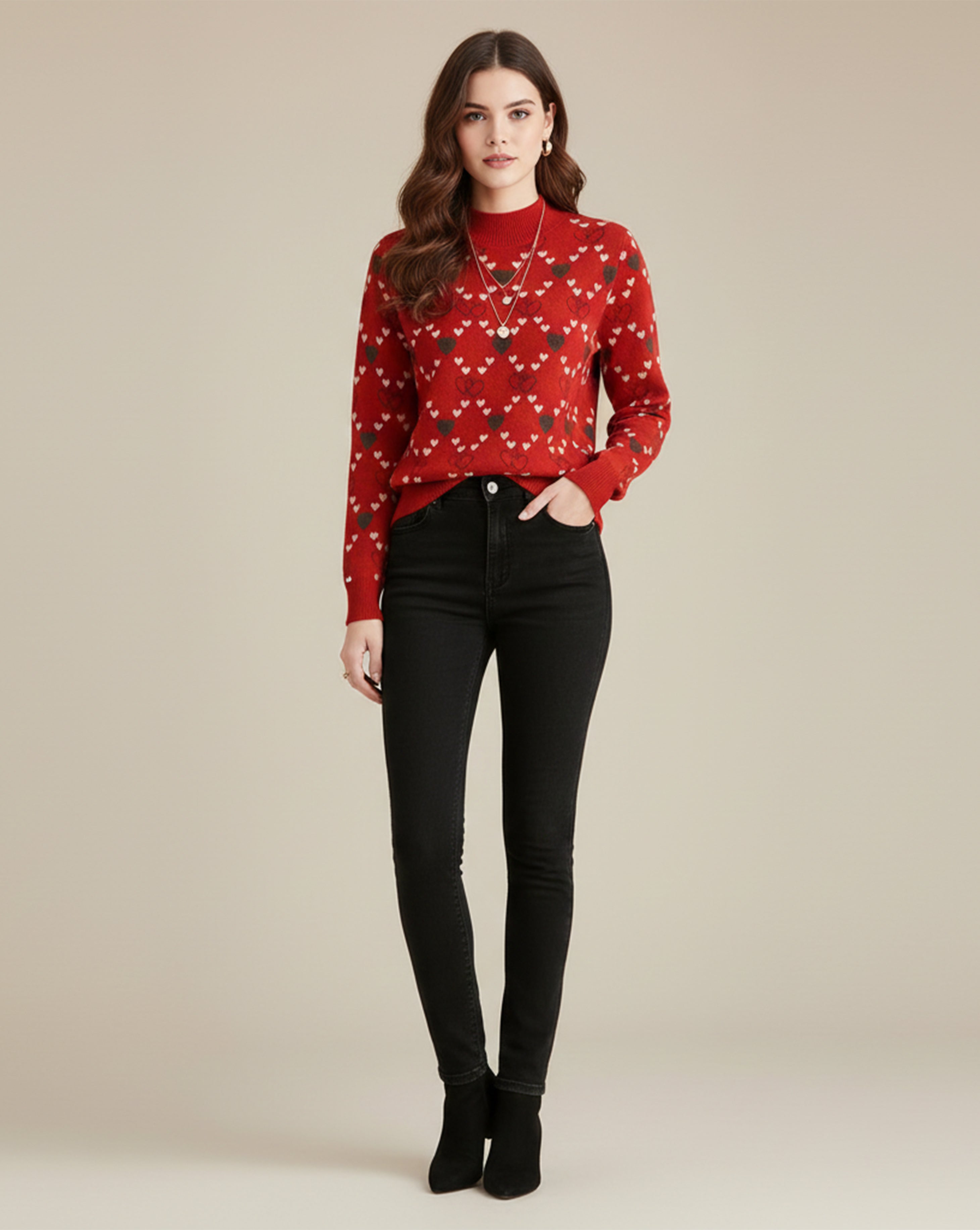 Heart Knitted Sweater