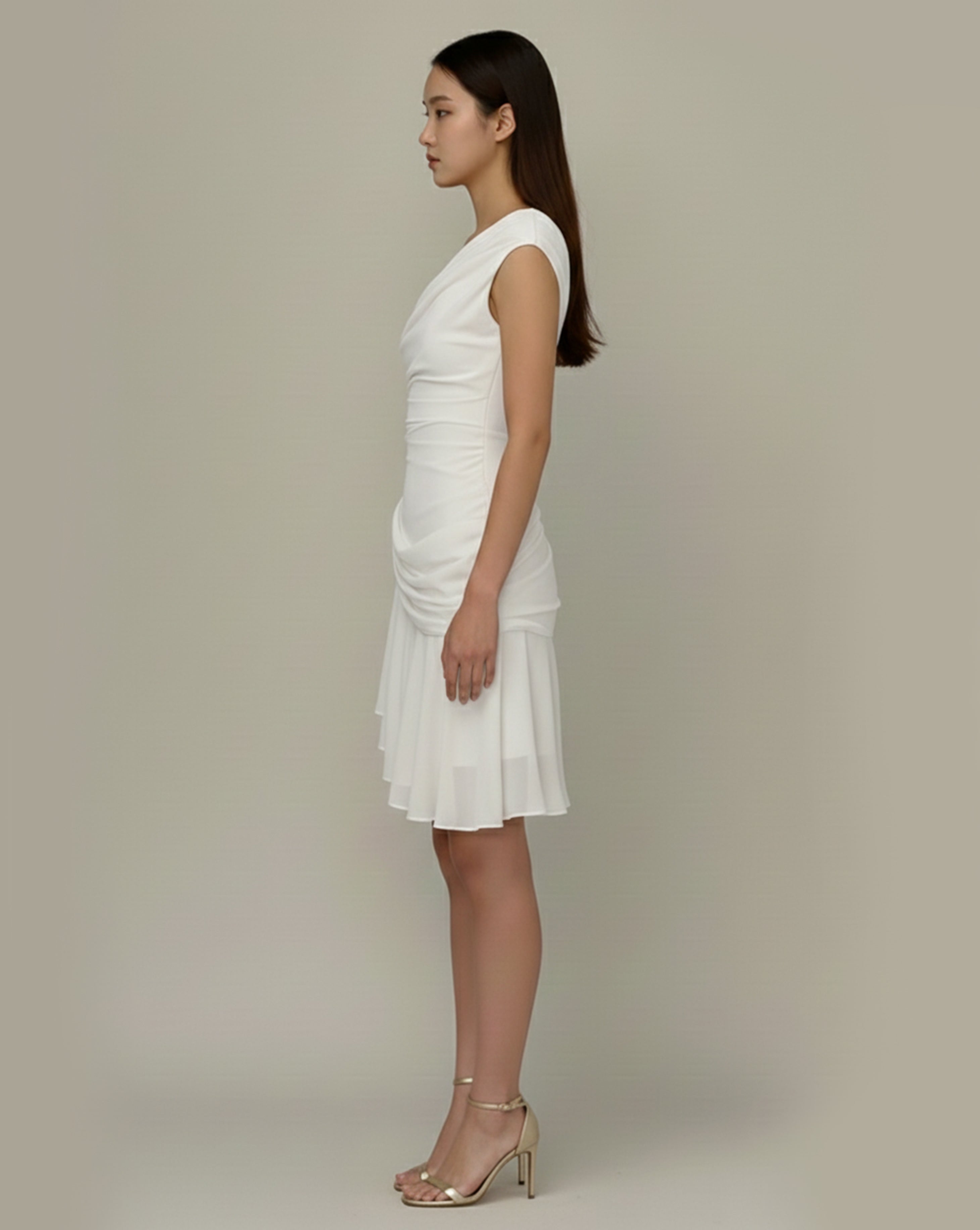 Adelia Elegant Drape Dress