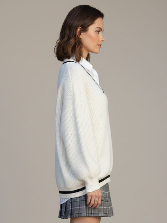 Classic V-Neck Long Sleeve Sweater