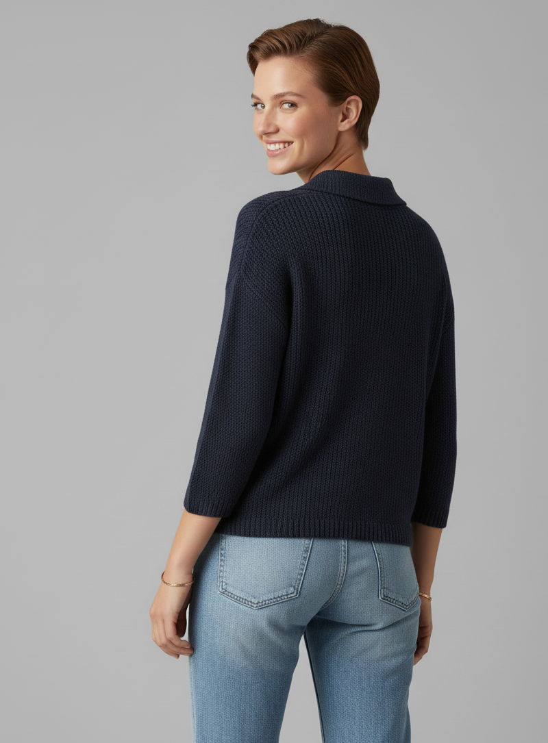 Crochet V-Neck Collar Top