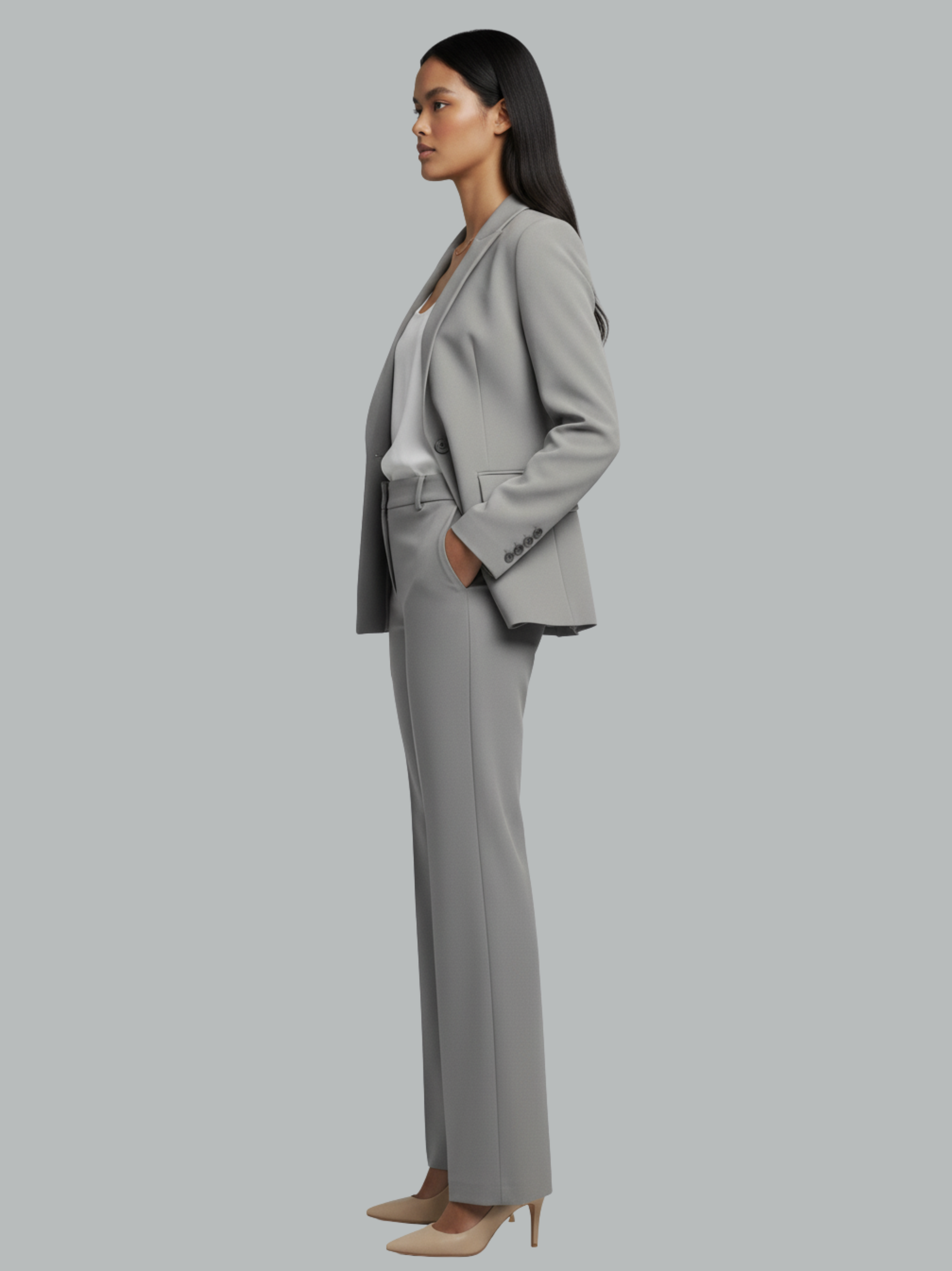 Chic Cotton Blend Suit Set