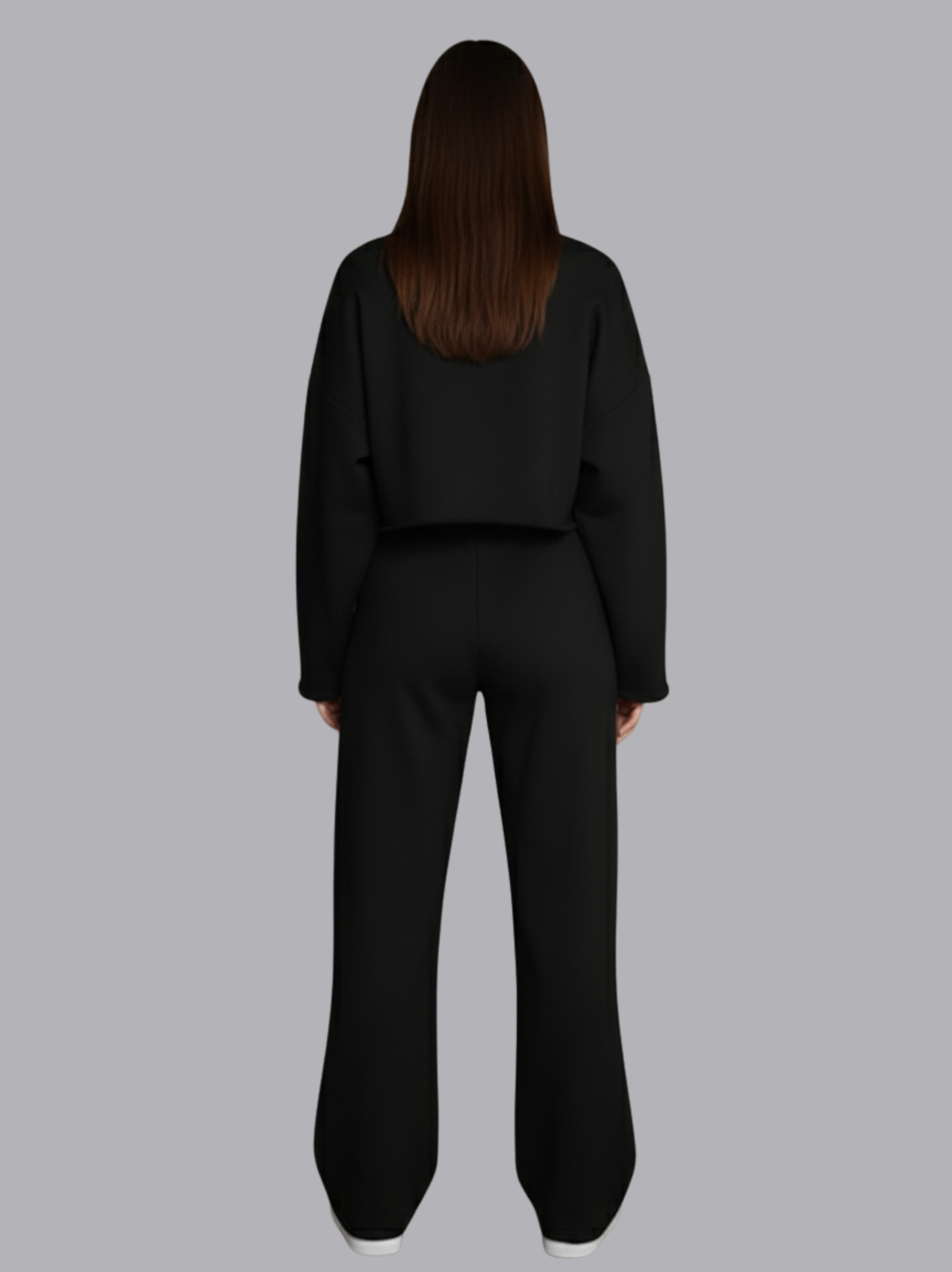 Cropped Long Sleeve Top and Jogger Pants Set