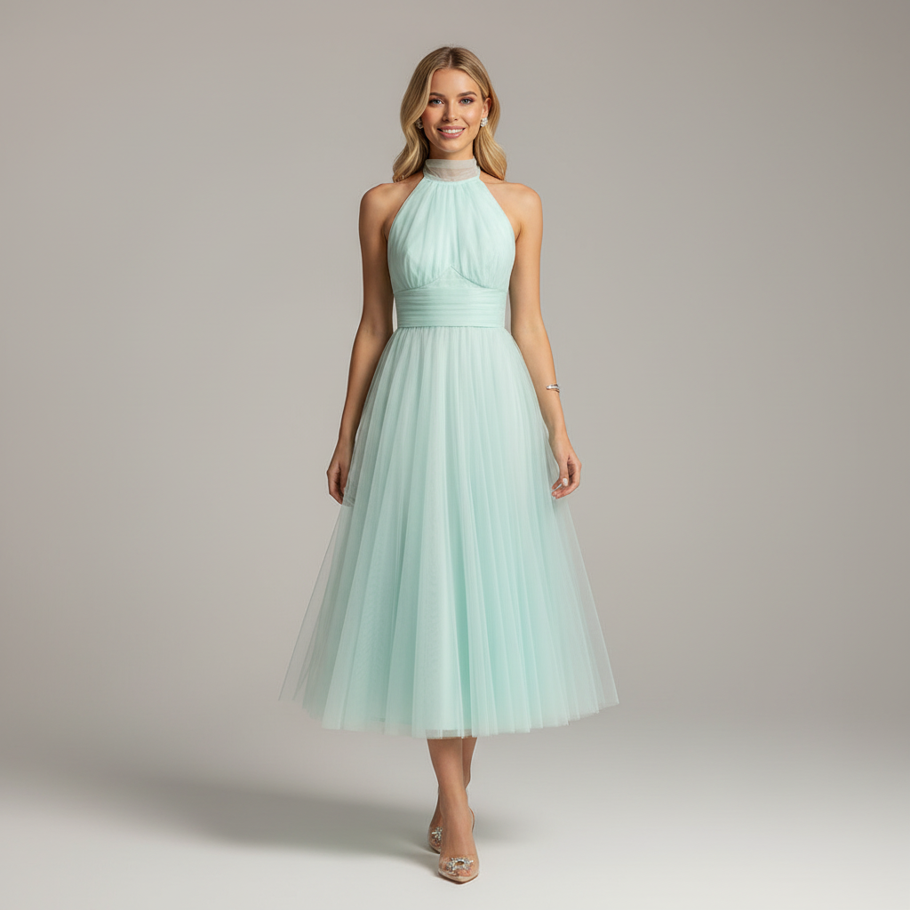 Ethereal Tulle Halter Gown