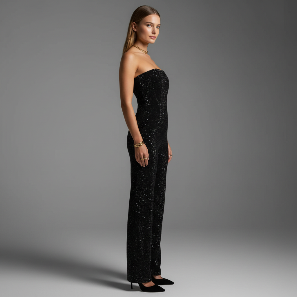 Sequin Denim Crop Set