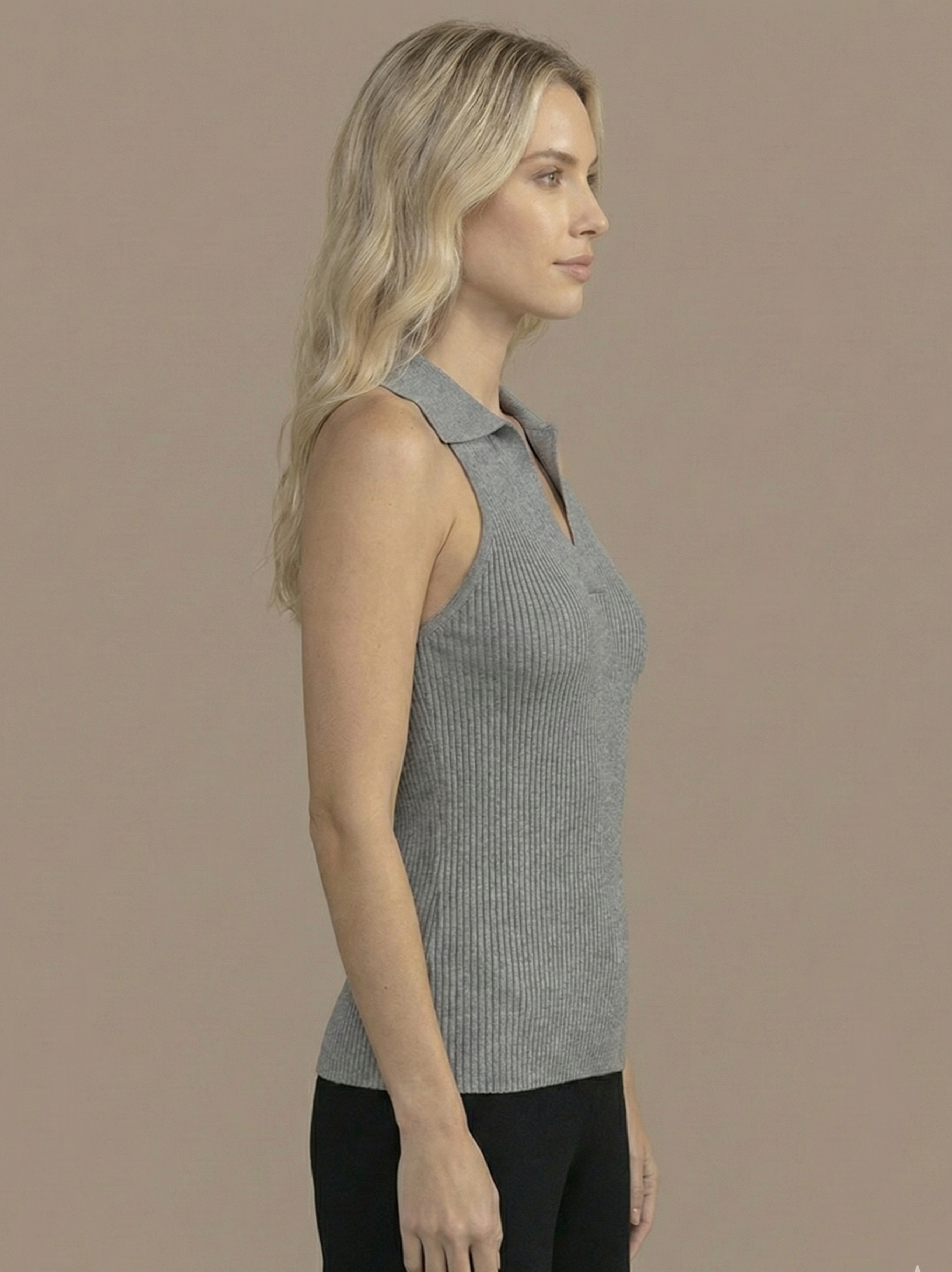 Stella V-Neck Ribbed Top