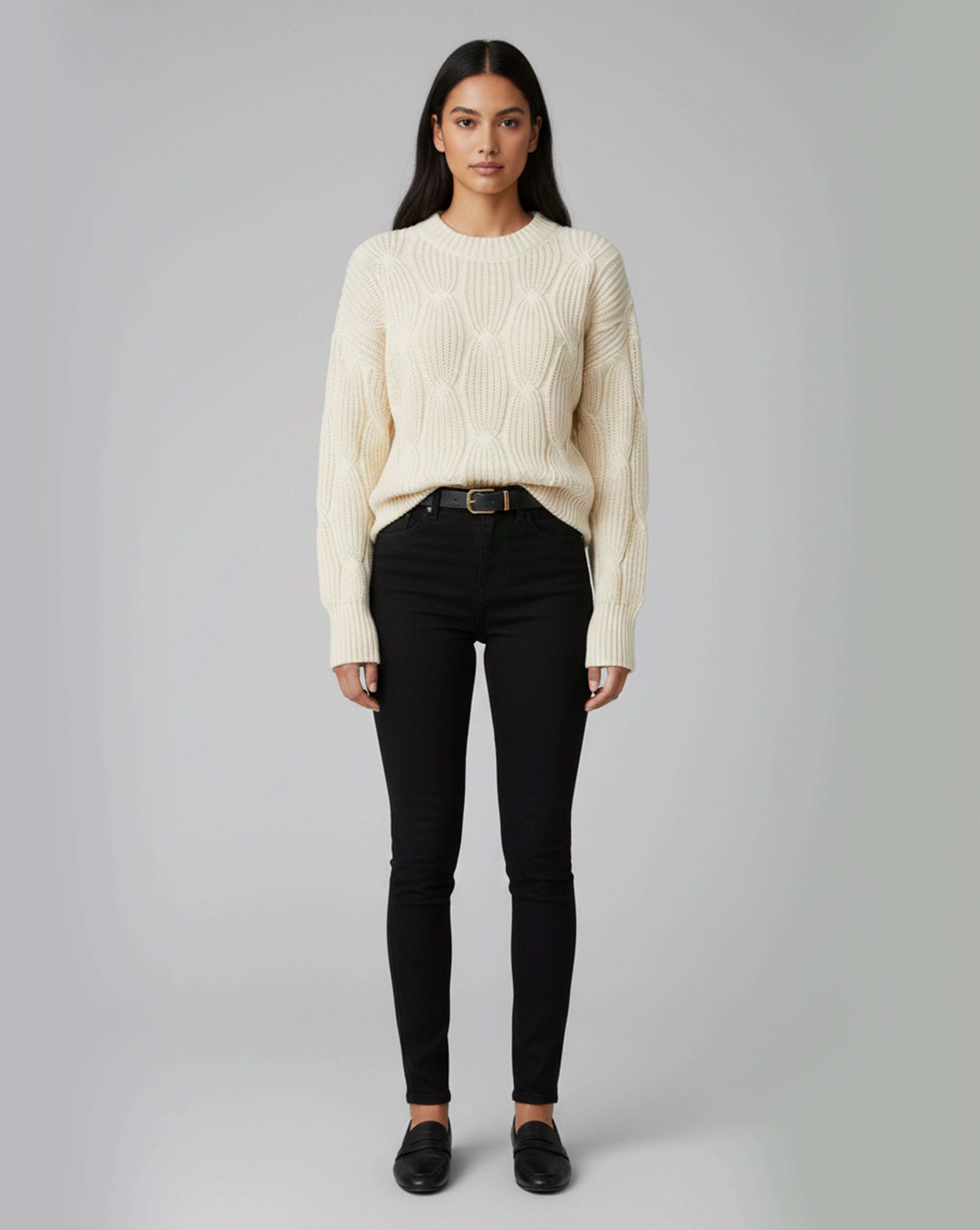 Stylish Crewneck Knitted Sweater