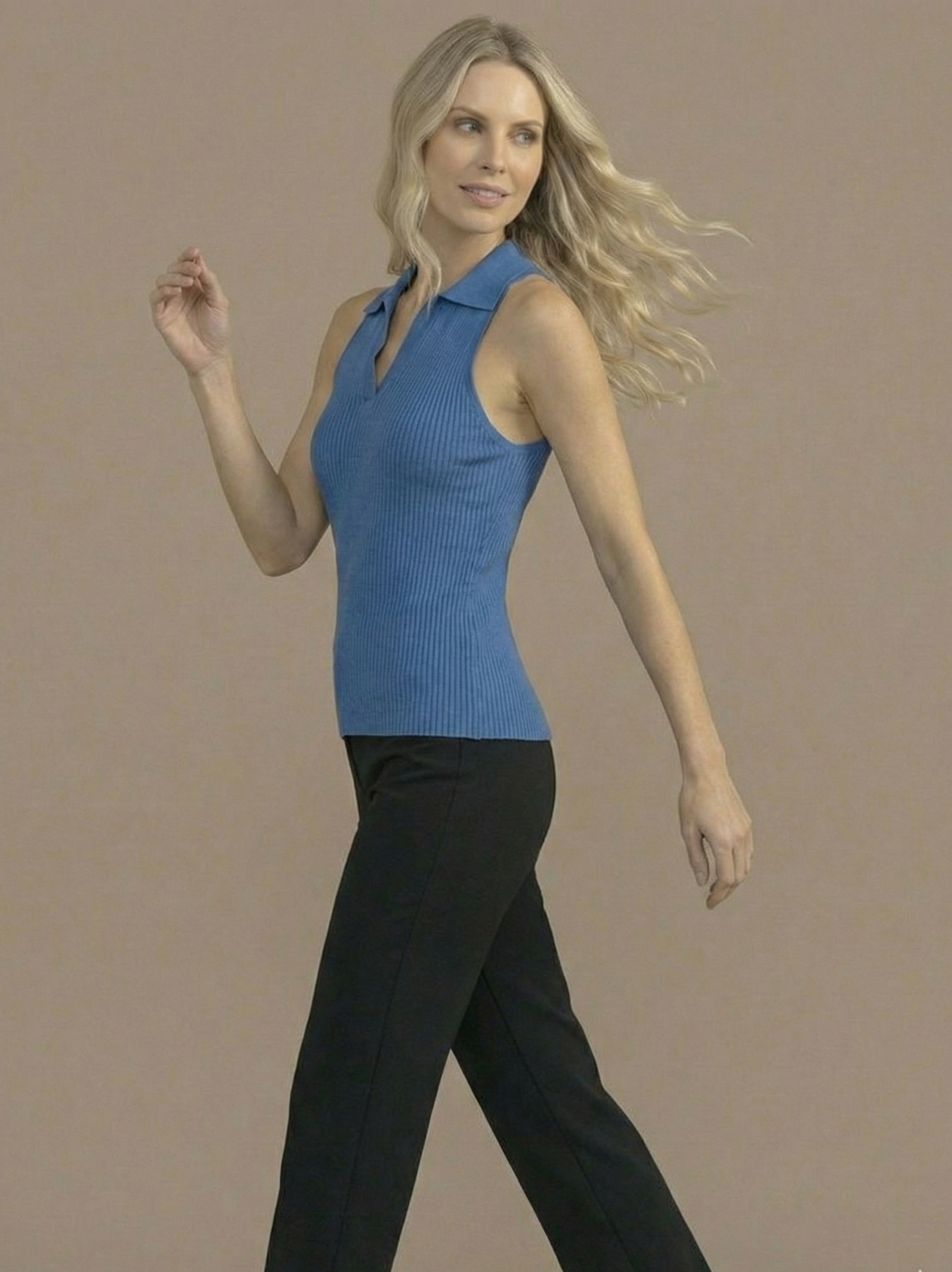 Stella V-Neck Ribbed Top