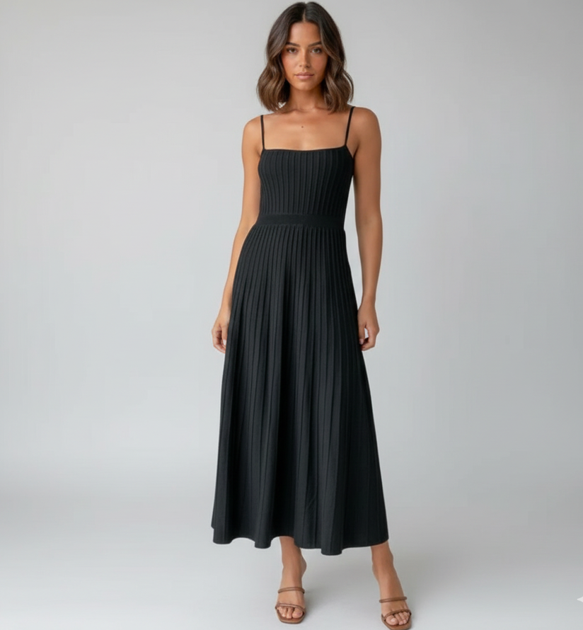 Leila Pleated Midi Dress