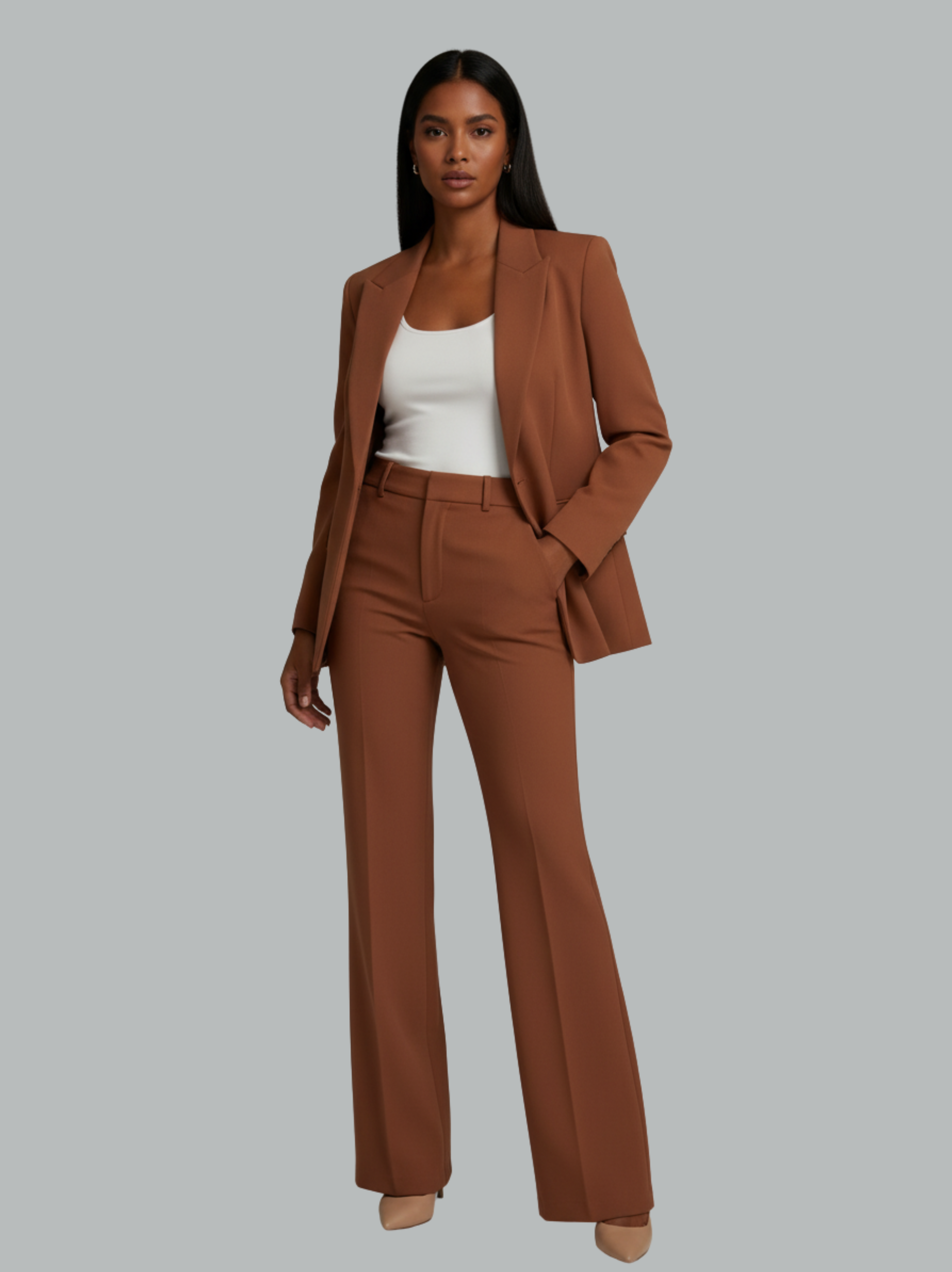 Chic Cotton Blend Suit Set