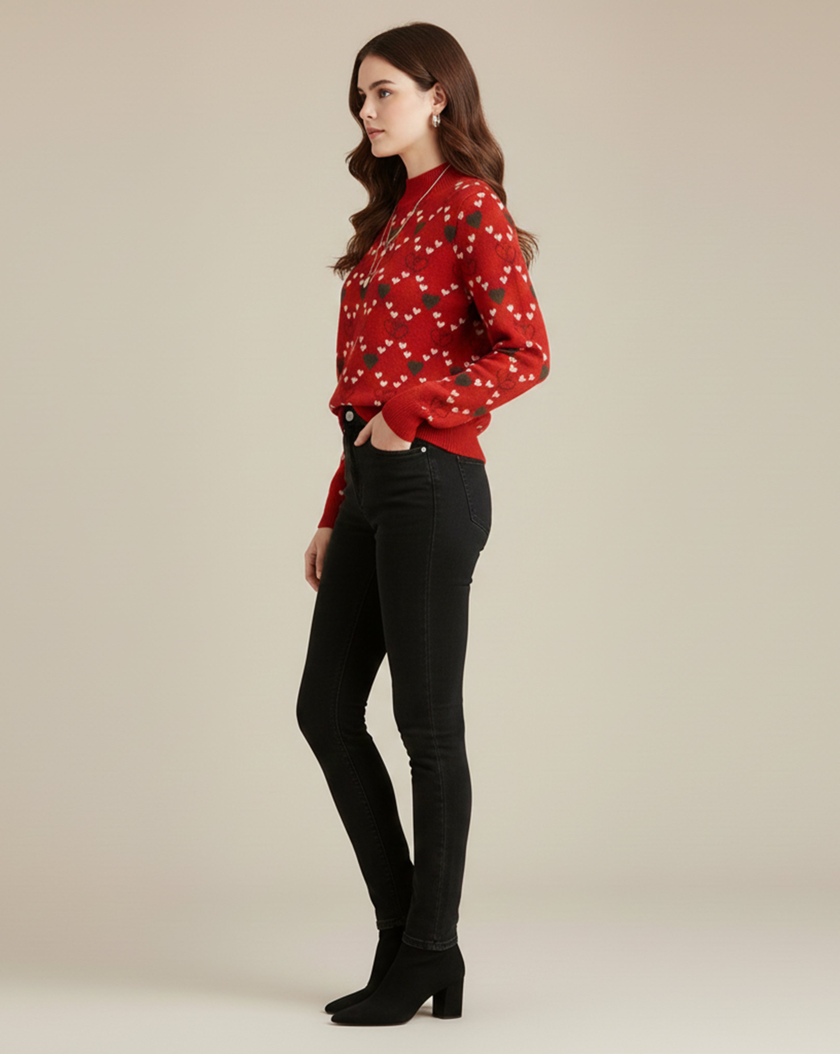 Heart Knitted Sweater